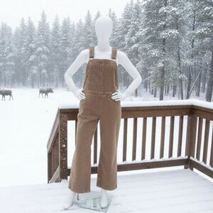 Women's Brown Corduroy Overalls- Petite Sizing